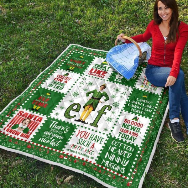 christmas elf quilt blanket funny xmas gift idea wzaac