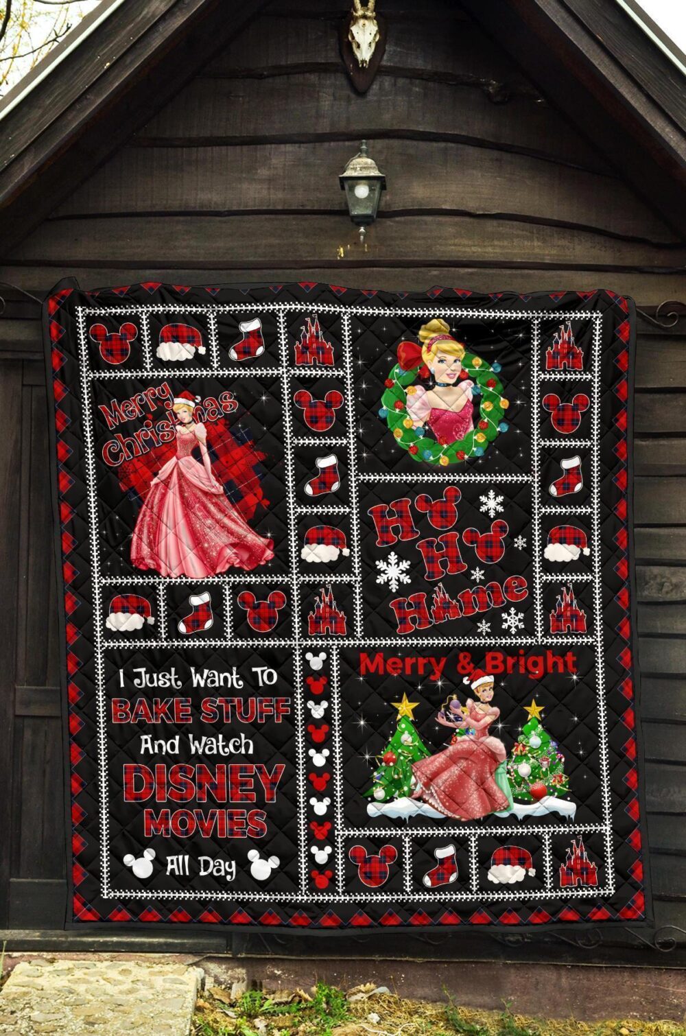 Cinderella Quilt Blanket DN Princess Christmas Theme Gift Idea