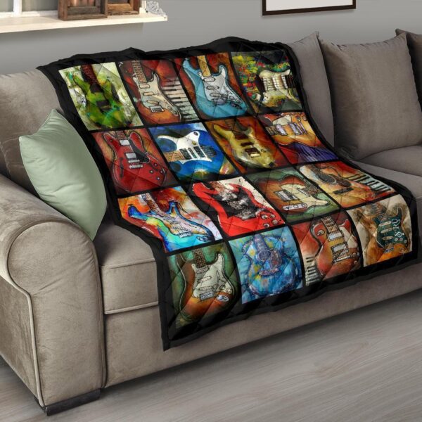 classic guitar quilt blanket gift for guitar lover jgnnb