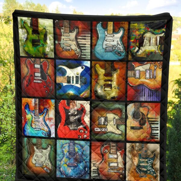 classic guitar quilt blanket gift for guitar lover lfpnz