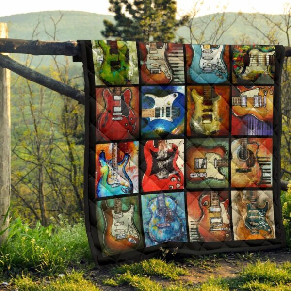 classic guitar quilt blanket gift for guitar lover nocmm