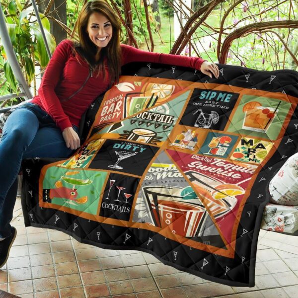 cocktails quilt blanket funny for cocktail lover n5iib