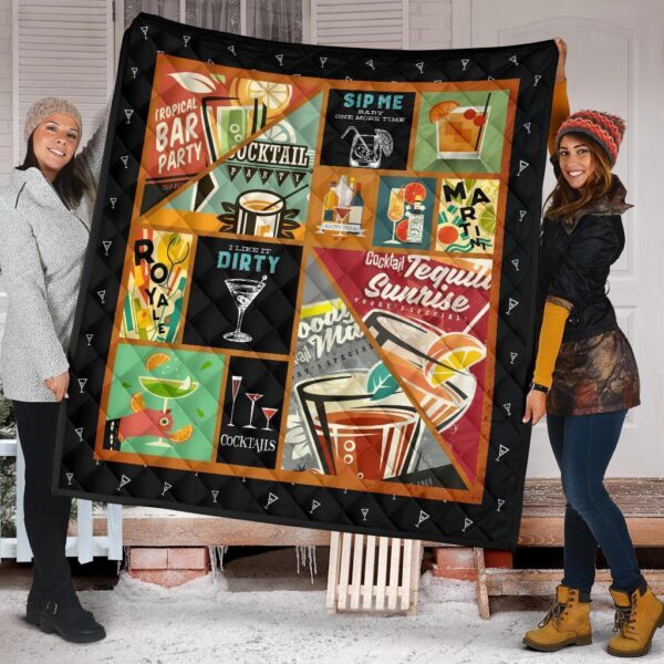 cocktails quilt blanket funny for cocktail lover xc1nk