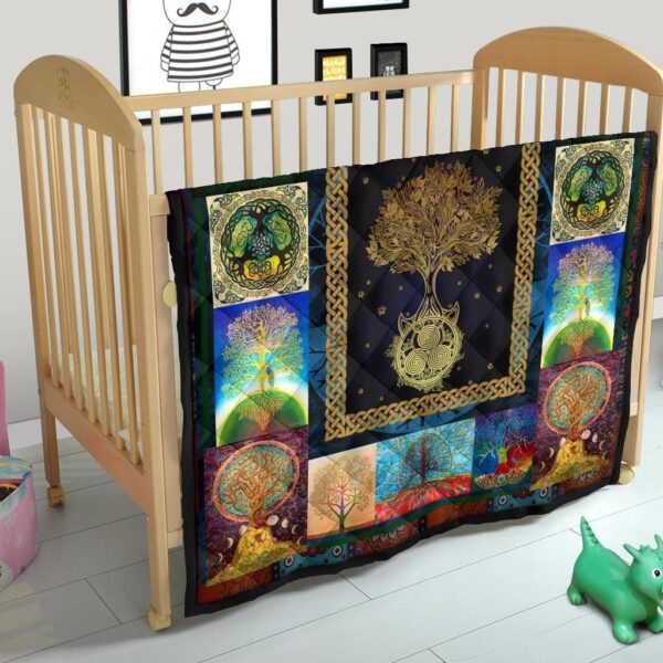 colorful graphic tree of life quilt blanket for earth lover mirvl