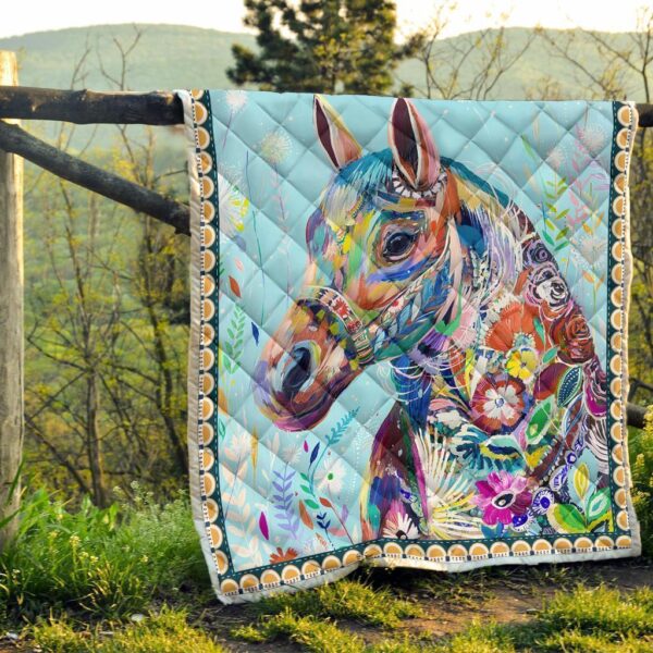 colorful horse fleece blanket gift for horse lover f8oqu