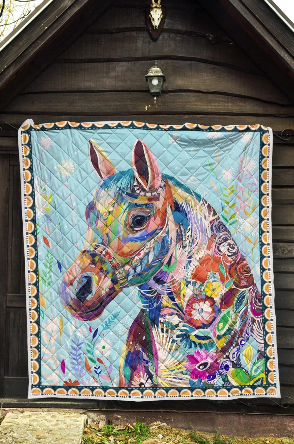 Colorful Horse Fleece Blanket Gift For Horse Lover