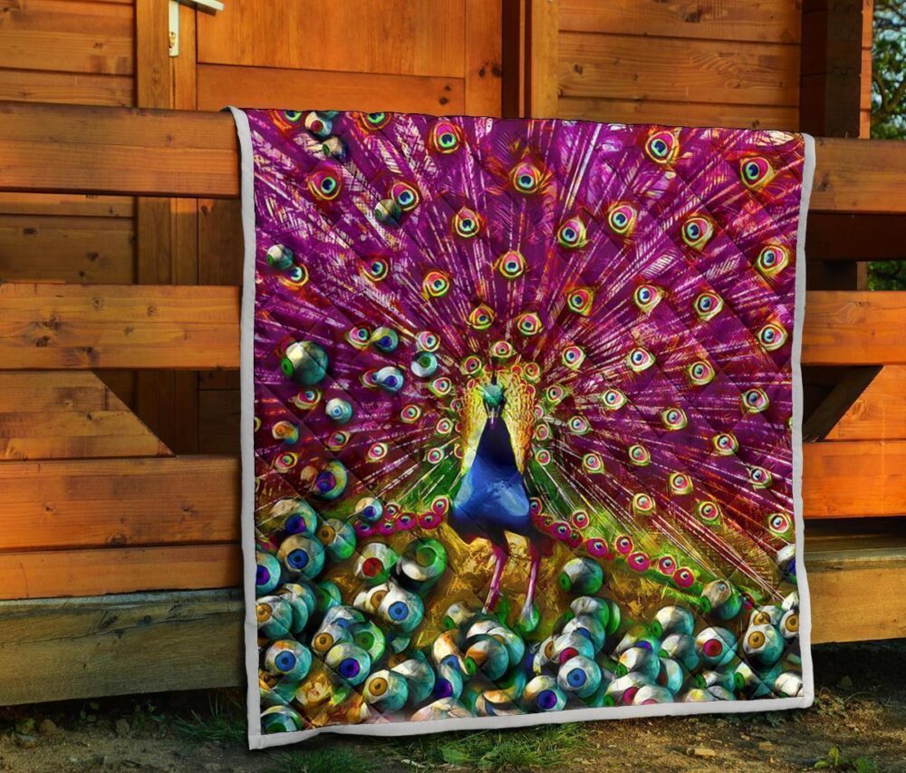 Colorful Peacock Quilt Blanket Gift For Peacock Lover