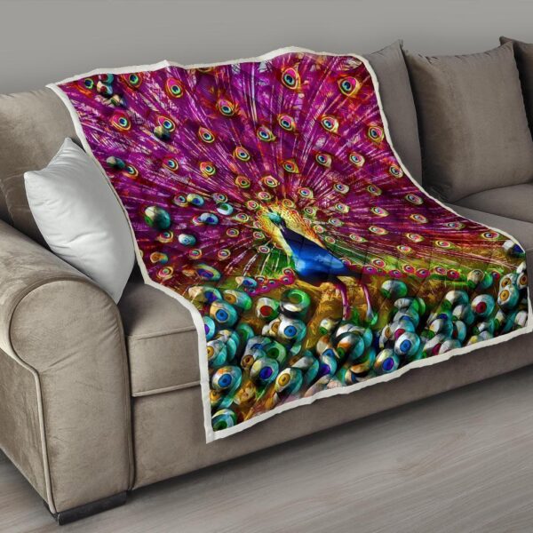 colorful peacock quilt blanket gift for peacock lover naxa5