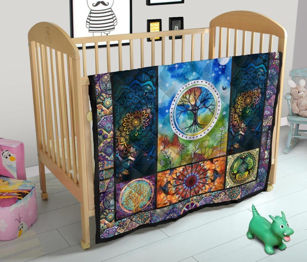 Colorful Tree Of Life Quilt Blanket For Earth Lover