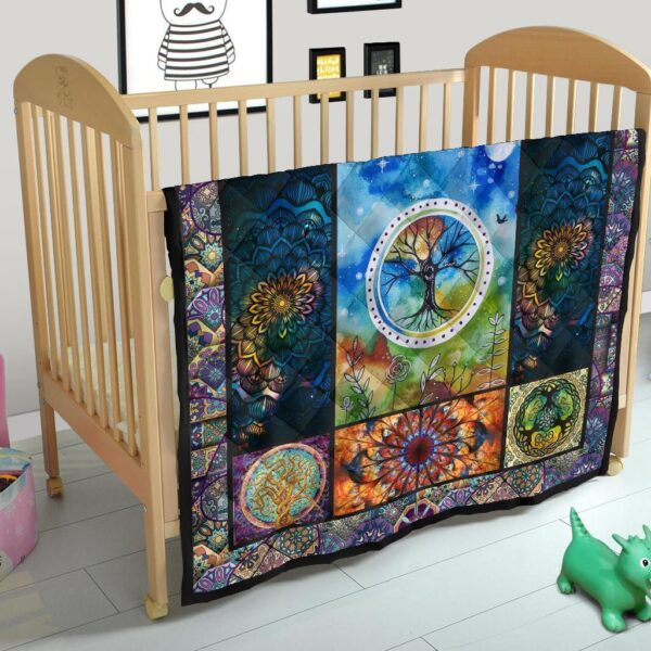 colorful tree of life quilt blanket for earth lover 0joya