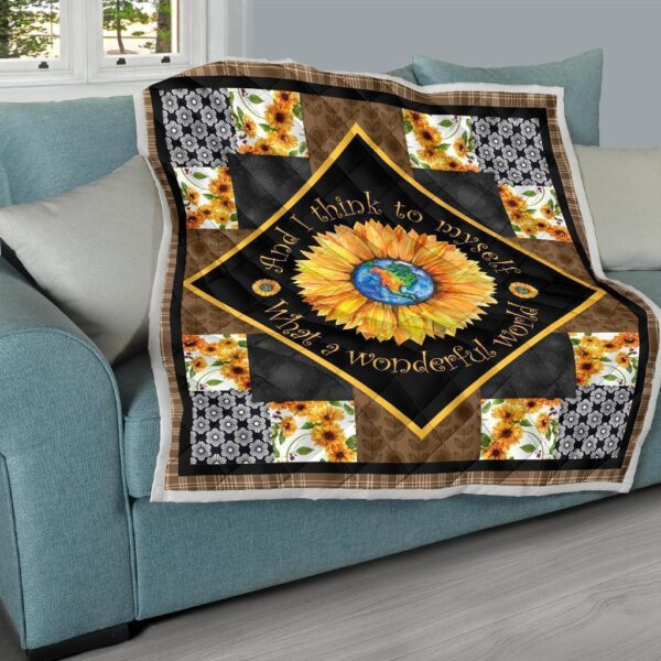 colorful what a wonderful world sunflower quilt blanket gift jvfgg