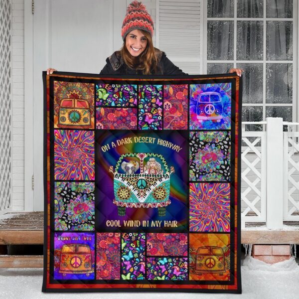 cool win in my hair hippie van quilt blanket funny gift idea 8dnvz