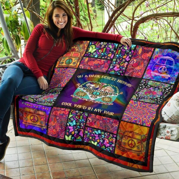 cool win in my hair hippie van quilt blanket funny gift idea gtnkb