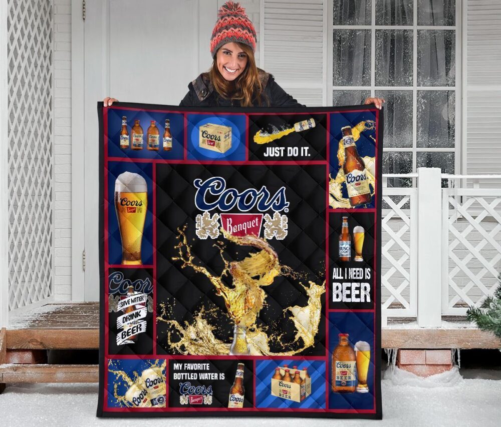 Coors Banquet Quilt Blanket All I Need Is Beer Gift Idea