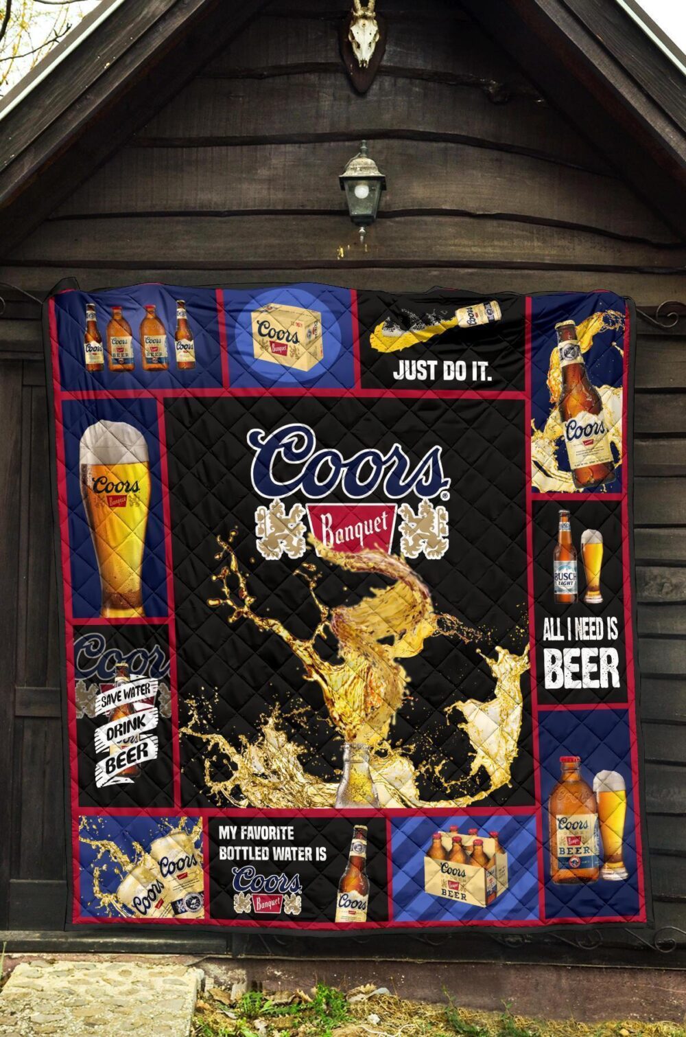 Coors Banquet Quilt Blanket All I Need Is Beer Gift Idea