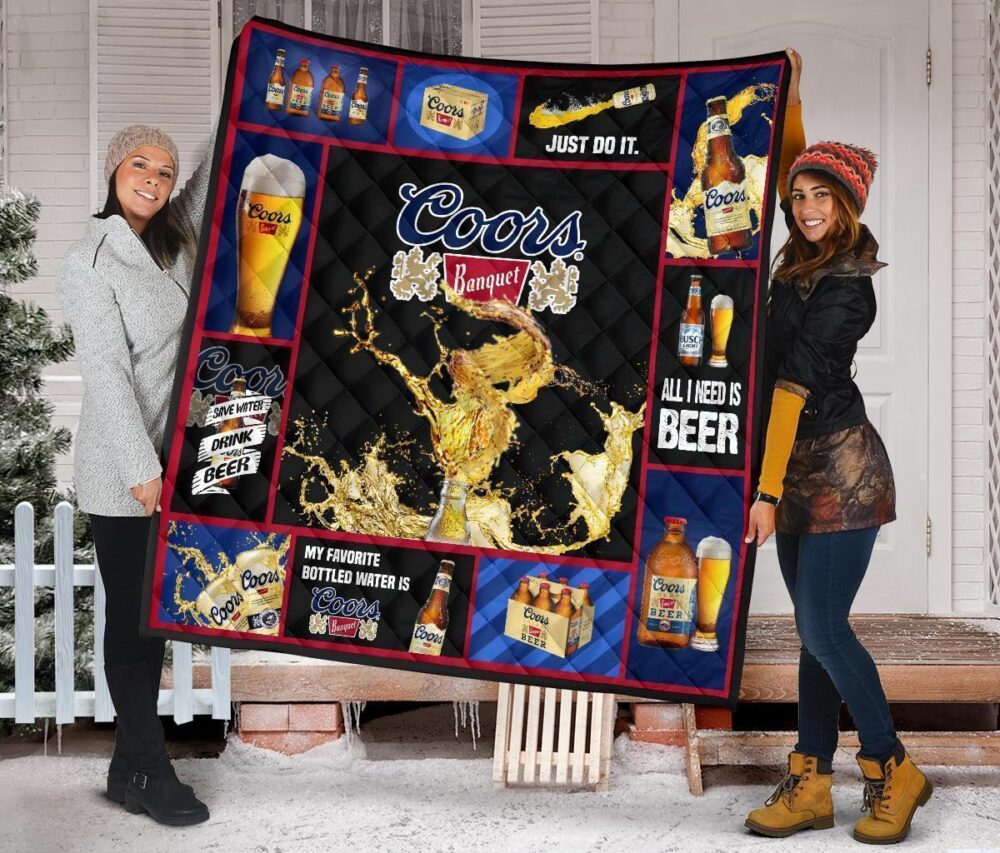 Coors Banquet Quilt Blanket All I Need Is Beer Gift Idea