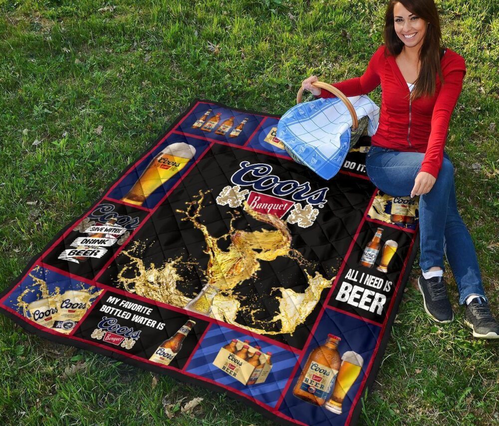 Coors Banquet Quilt Blanket All I Need Is Beer Gift Idea