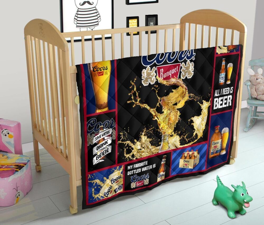 Coors Banquet Quilt Blanket All I Need Is Beer Gift Idea