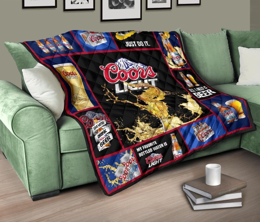 Coors Light Quilt Blanket All I Need Is Beer Funny Gift