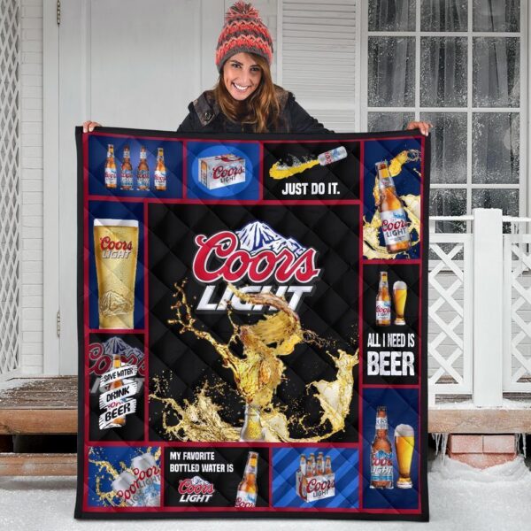 coors light quilt blanket all i need is beer funny gift ew2eh