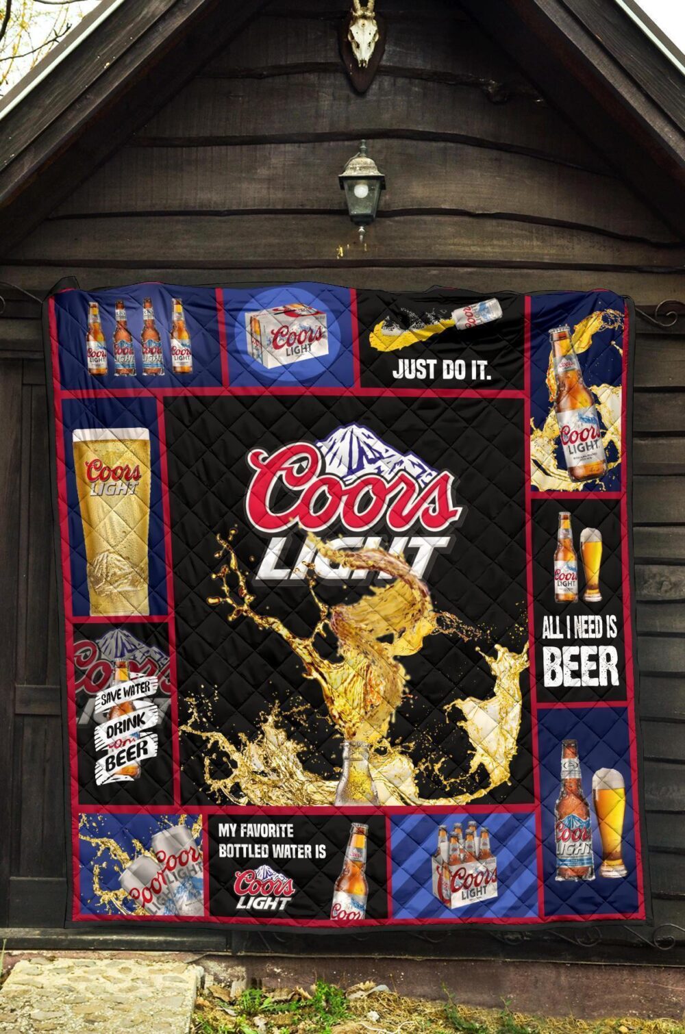 Coors Light Quilt Blanket All I Need Is Beer Funny Gift