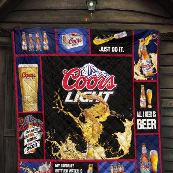 coors light quilt blanket all i need is beer funny gift u7542