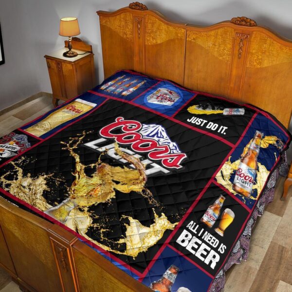 coors light quilt blanket all i need is beer funny gift yrdpz