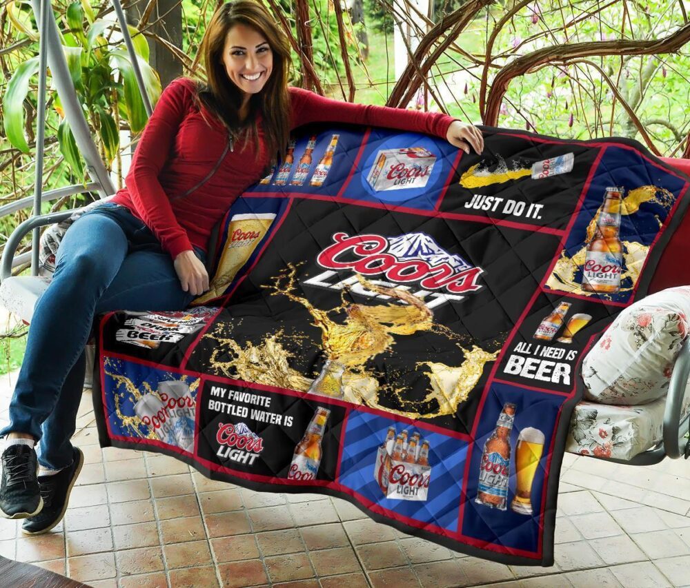 Coors Light Quilt Blanket All I Need Is Beer Funny Gift