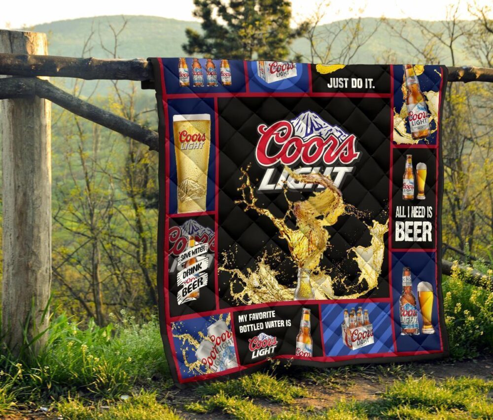 Coors Light Quilt Blanket All I Need Is Beer Funny Gift