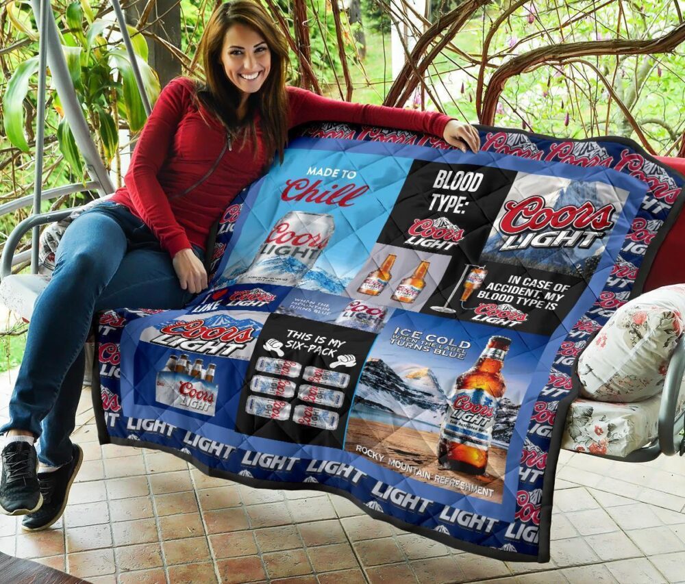 Coors Light Quilt Blanket Funny Gift For Beer Lover