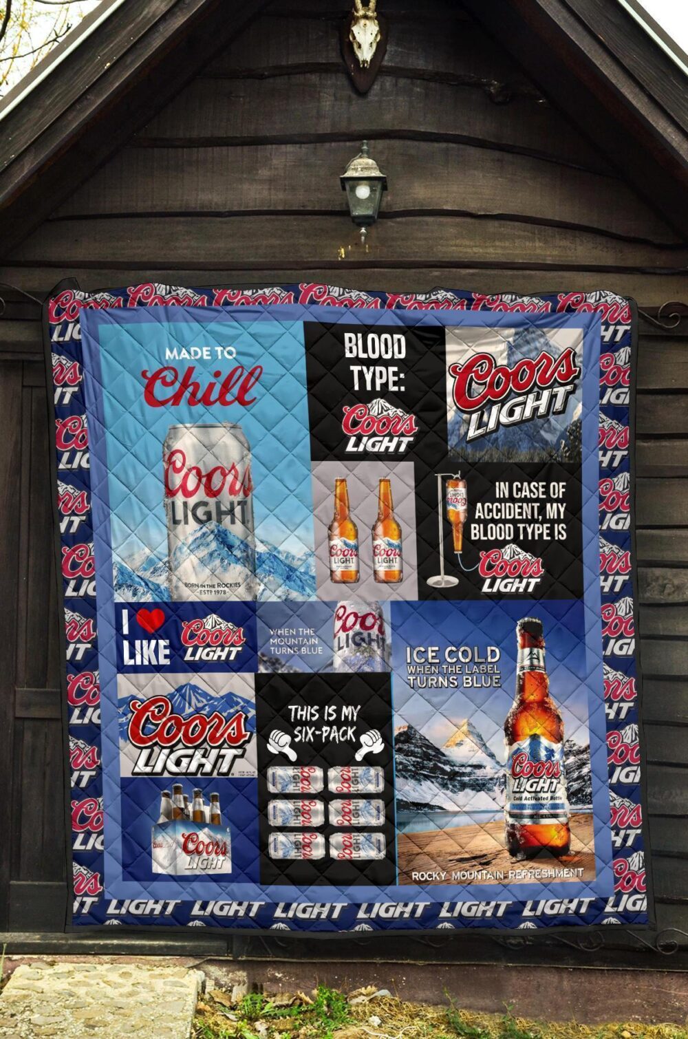 Coors Light Quilt Blanket Funny Gift For Beer Lover