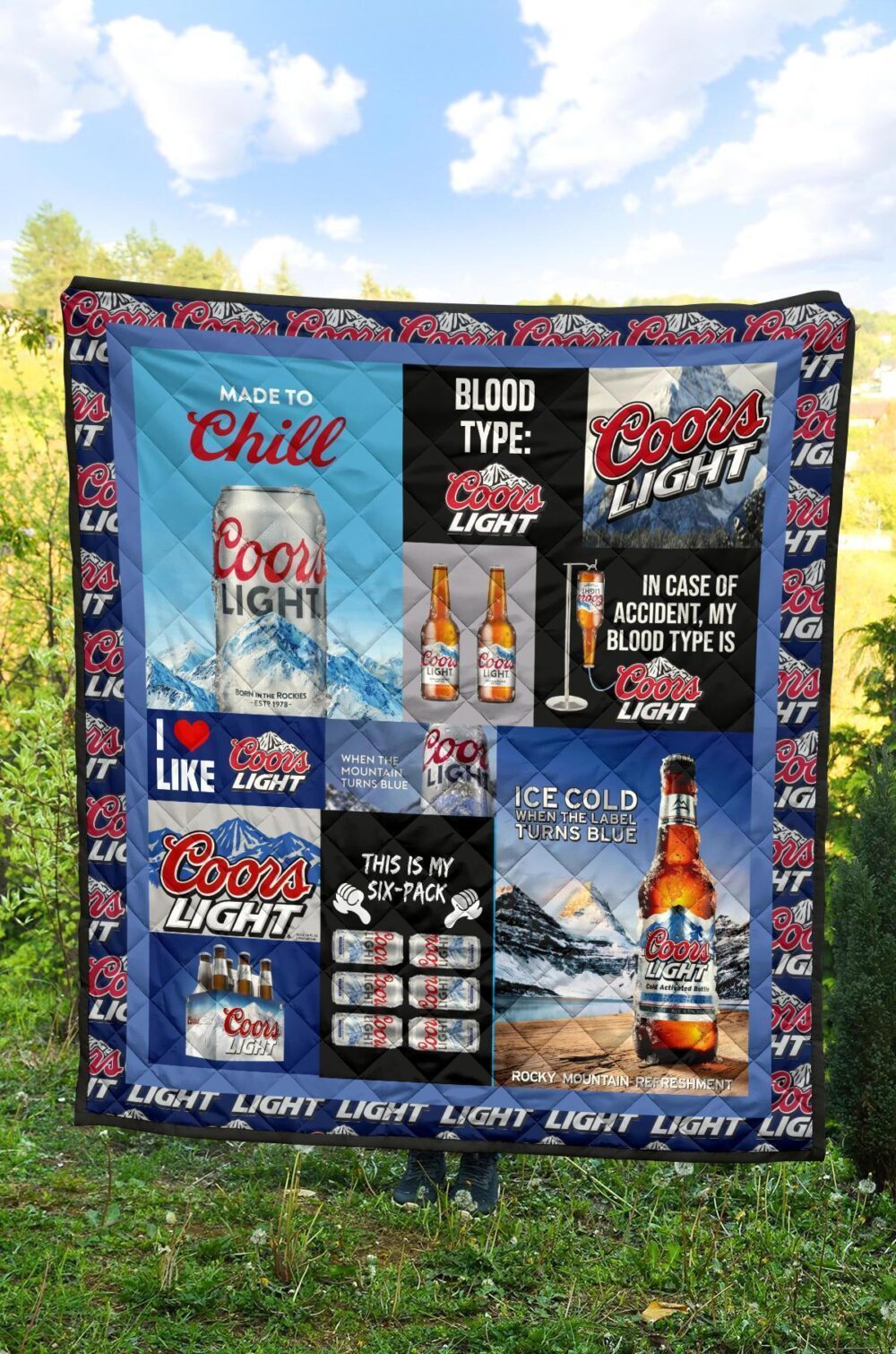 Coors Light Quilt Blanket Funny Gift For Beer Lover