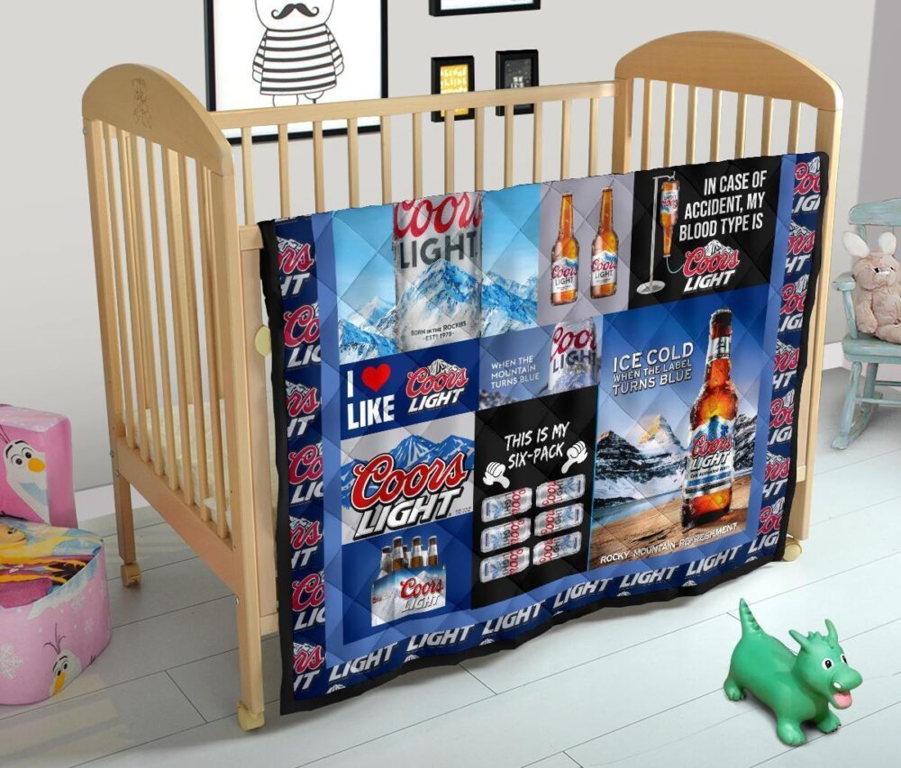 Coors Light Quilt Blanket Funny Gift For Beer Lover