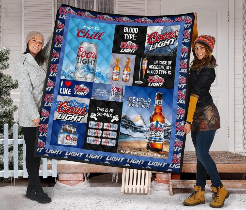 Coors Light Quilt Blanket Funny Gift For Beer Lover