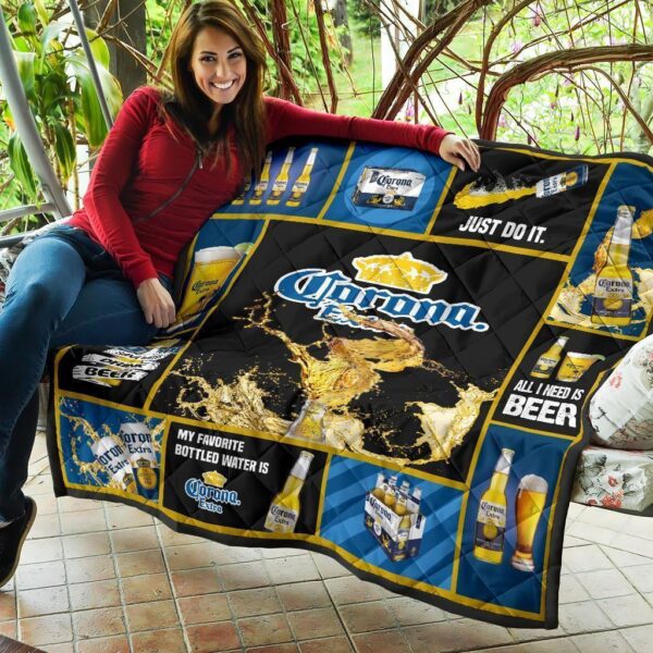 corona extra quilt blanket all i need beer lover gift gjnne