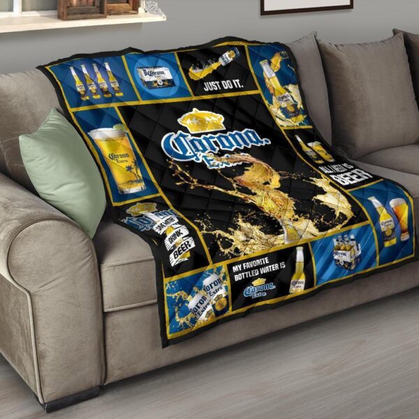 corona extra quilt blanket all i need beer lover gift nappk