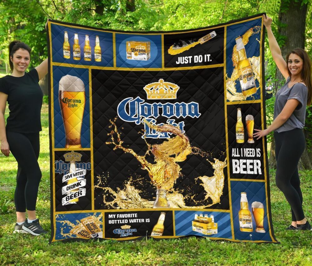 Corona Light Quilt Blanket All I Need Is Beer Gift Idea