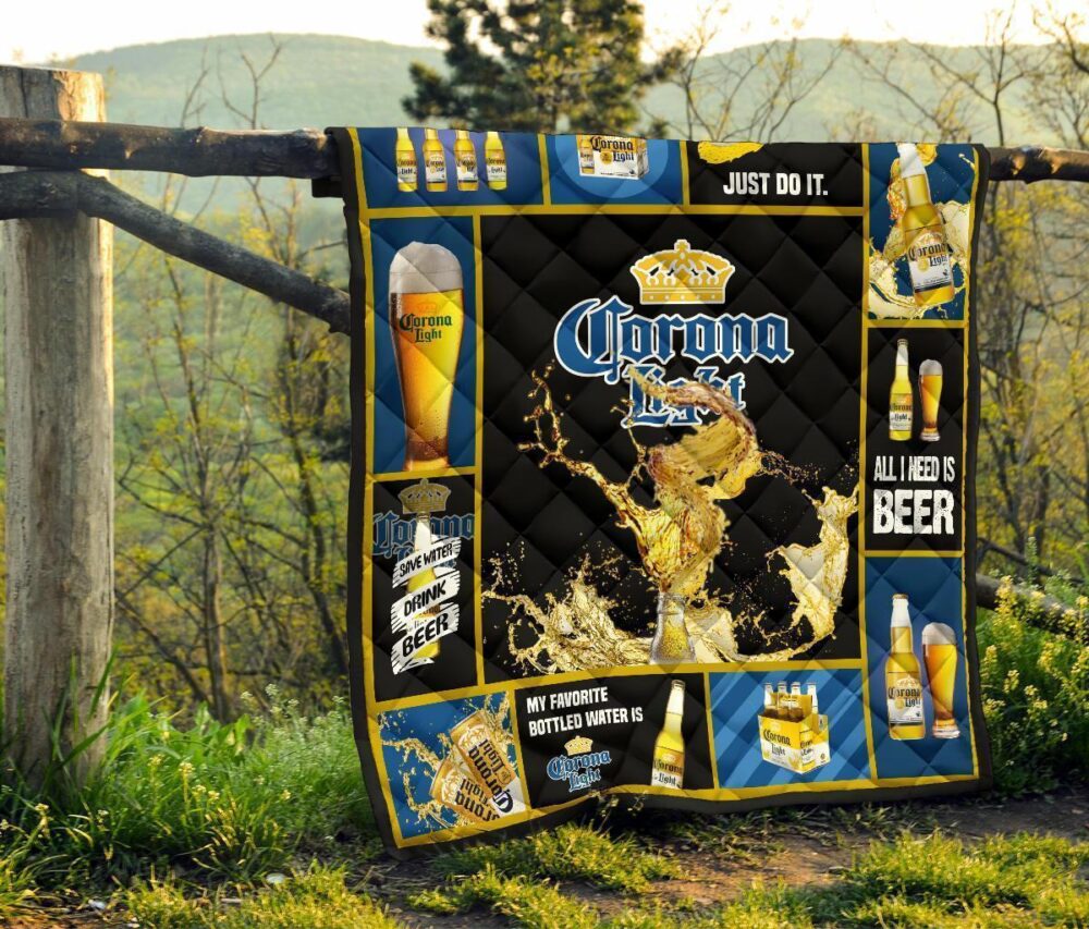 Corona Light Quilt Blanket All I Need Is Beer Gift Idea