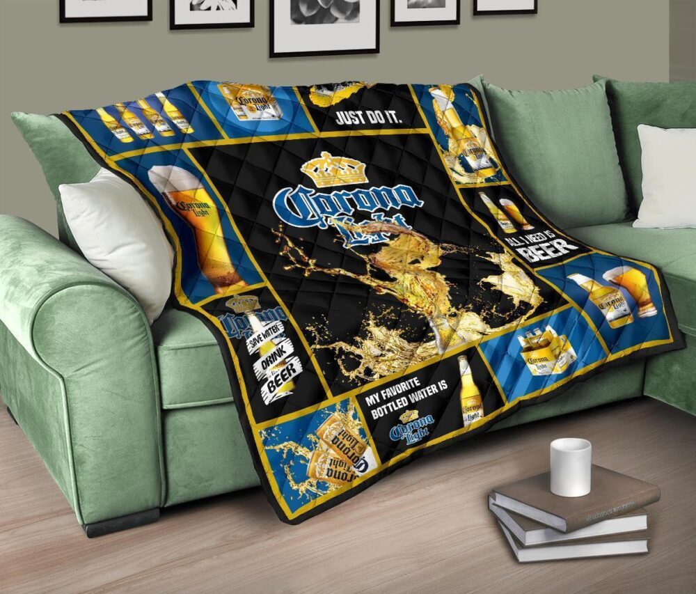 Corona Light Quilt Blanket All I Need Is Beer Gift Idea