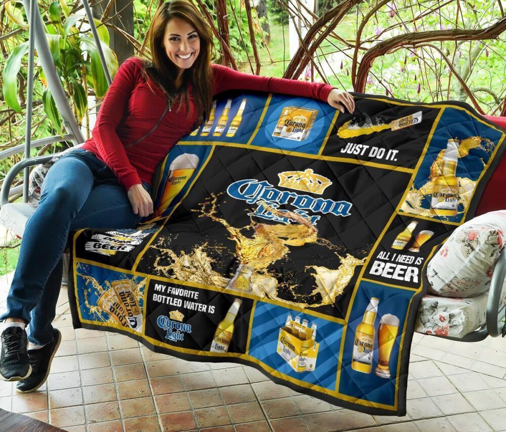 Corona Light Quilt Blanket All I Need Is Beer Gift Idea