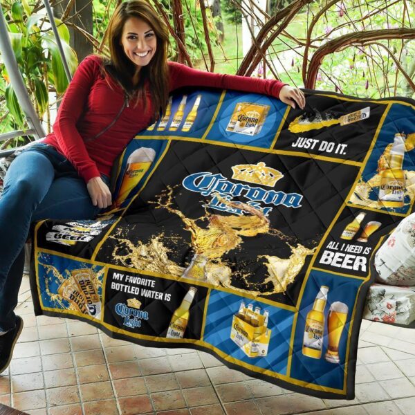 corona light quilt blanket all i need is beer gift idea vkacl