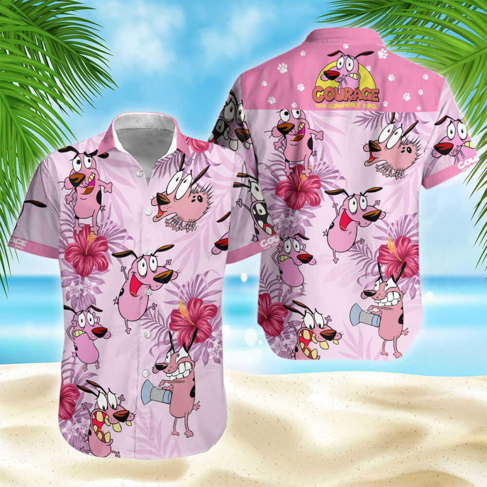 Courage Dog Hawaiian Shirt, Summer Hawaiian Shirt For Women Men, Courage The Cowardly Dog Fan Gifts