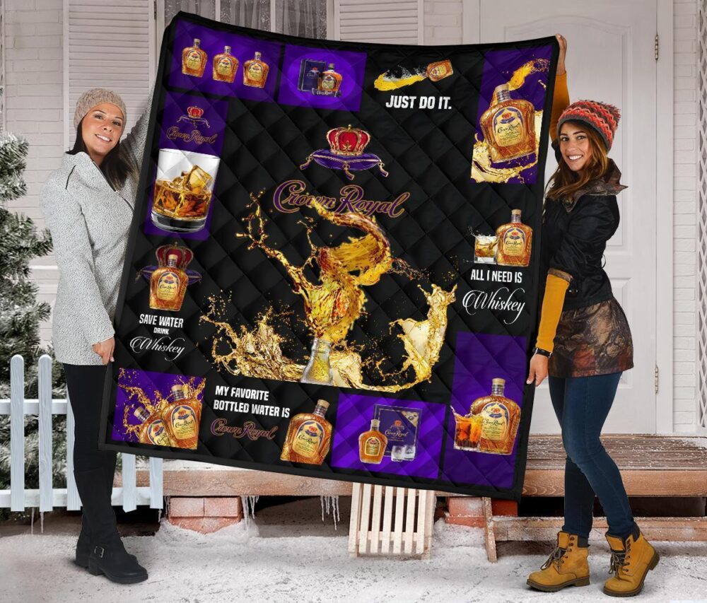 Crown Royal Quilt Blanket All I Need Is Whisky Gift Idea