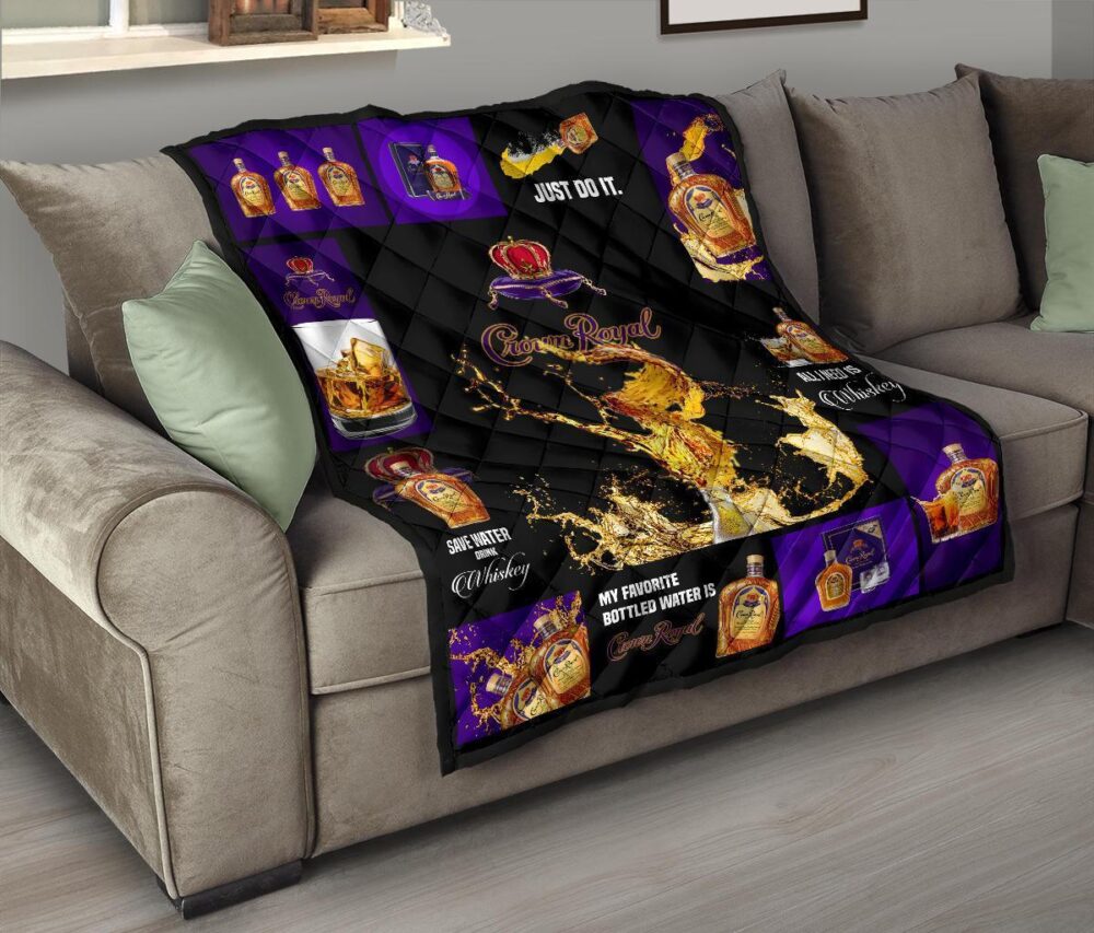 Crown Royal Quilt Blanket All I Need Is Whisky Gift Idea