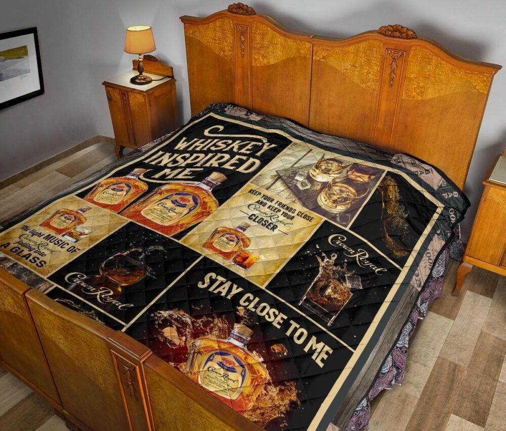 Crown Royal Quilt Blanket Whiskey Inspired Me Funny Gift Idea