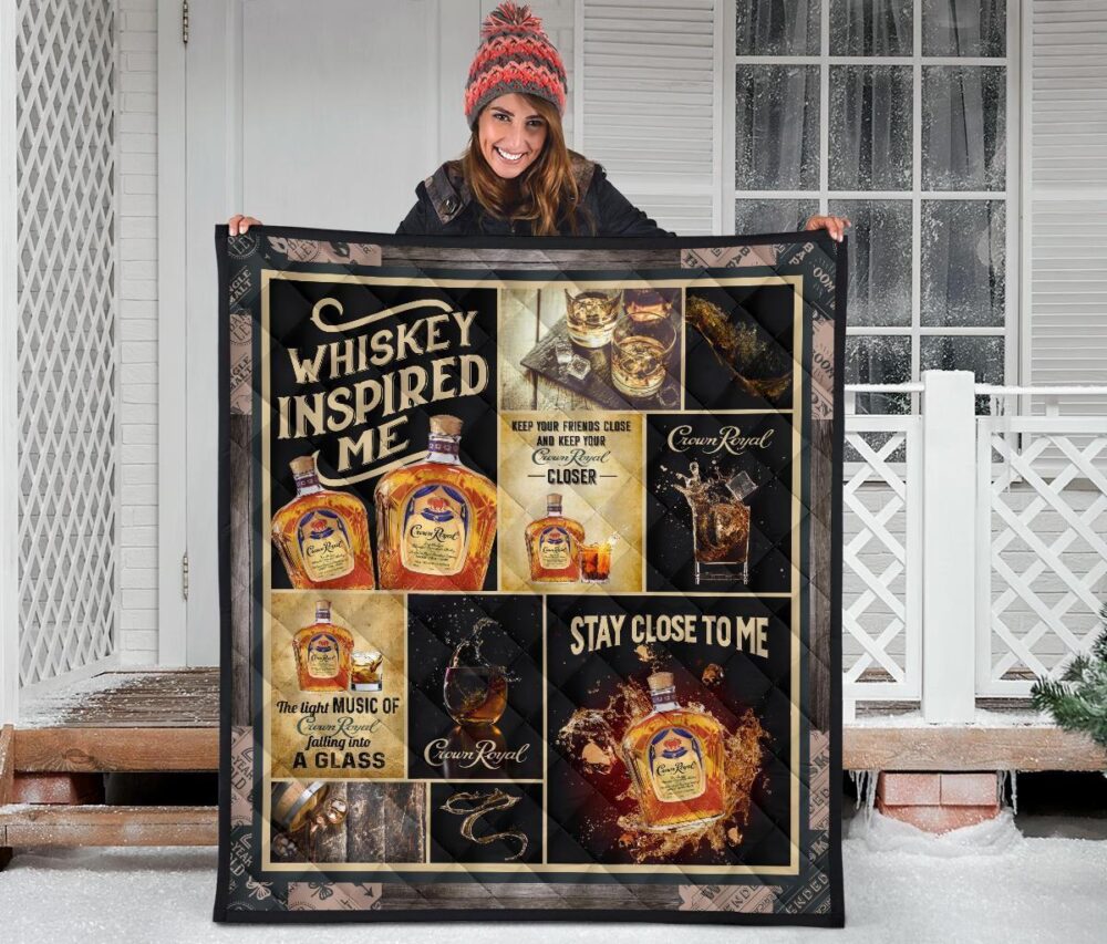 Crown Royal Quilt Blanket Whiskey Inspired Me Funny Gift Idea