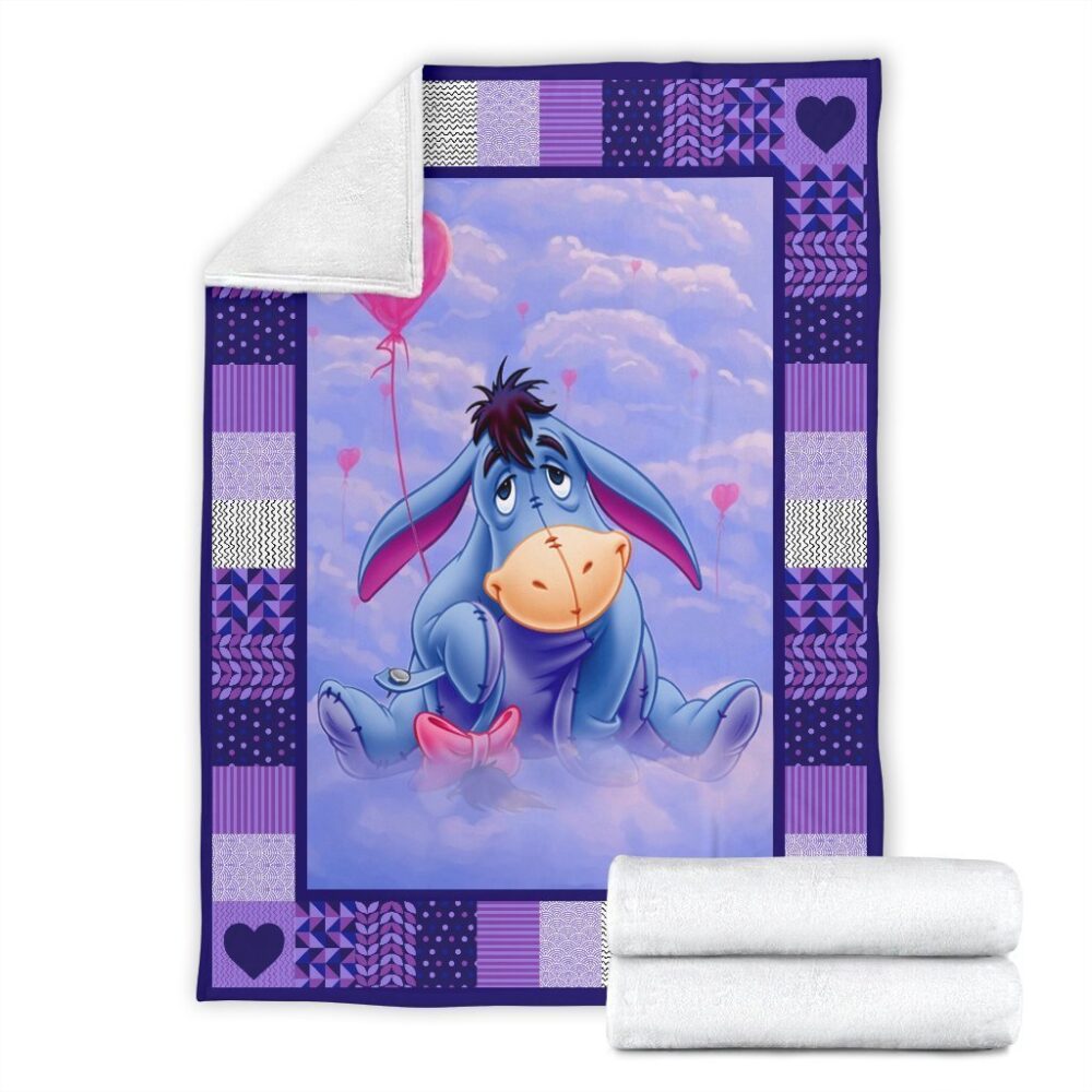 Cute Eeyore Fleece Blanket Funny Gift Idea