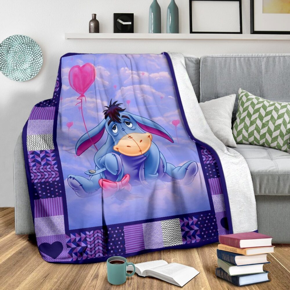 Cute Eeyore Fleece Blanket Funny Gift Idea