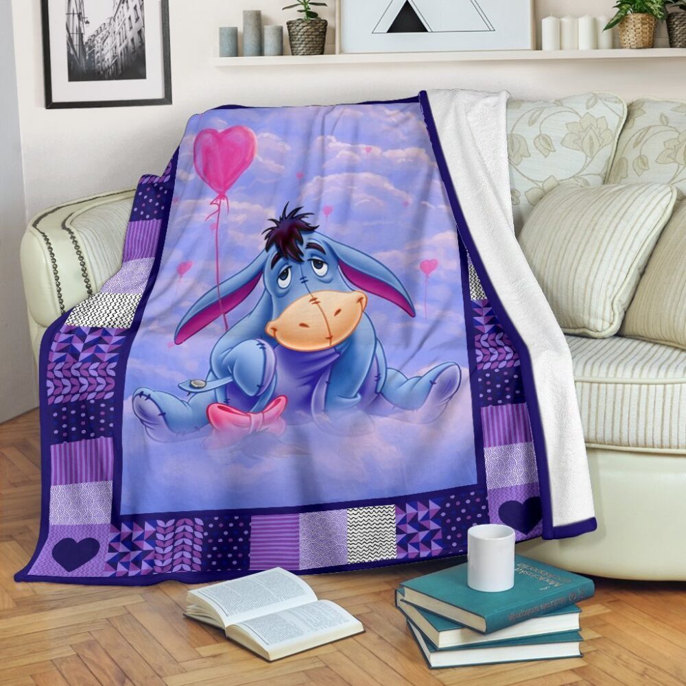 Cute Eeyore Fleece Blanket Funny Gift Idea