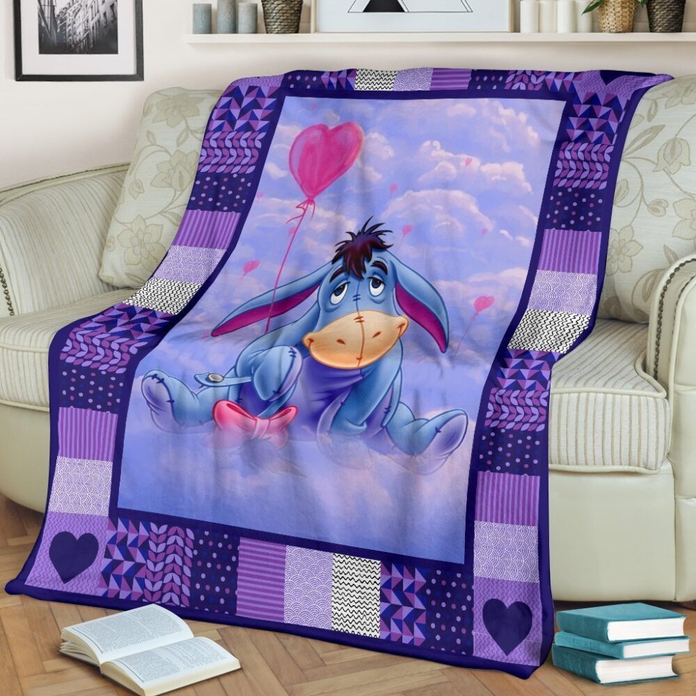 Cute Eeyore Fleece Blanket Funny Gift Idea